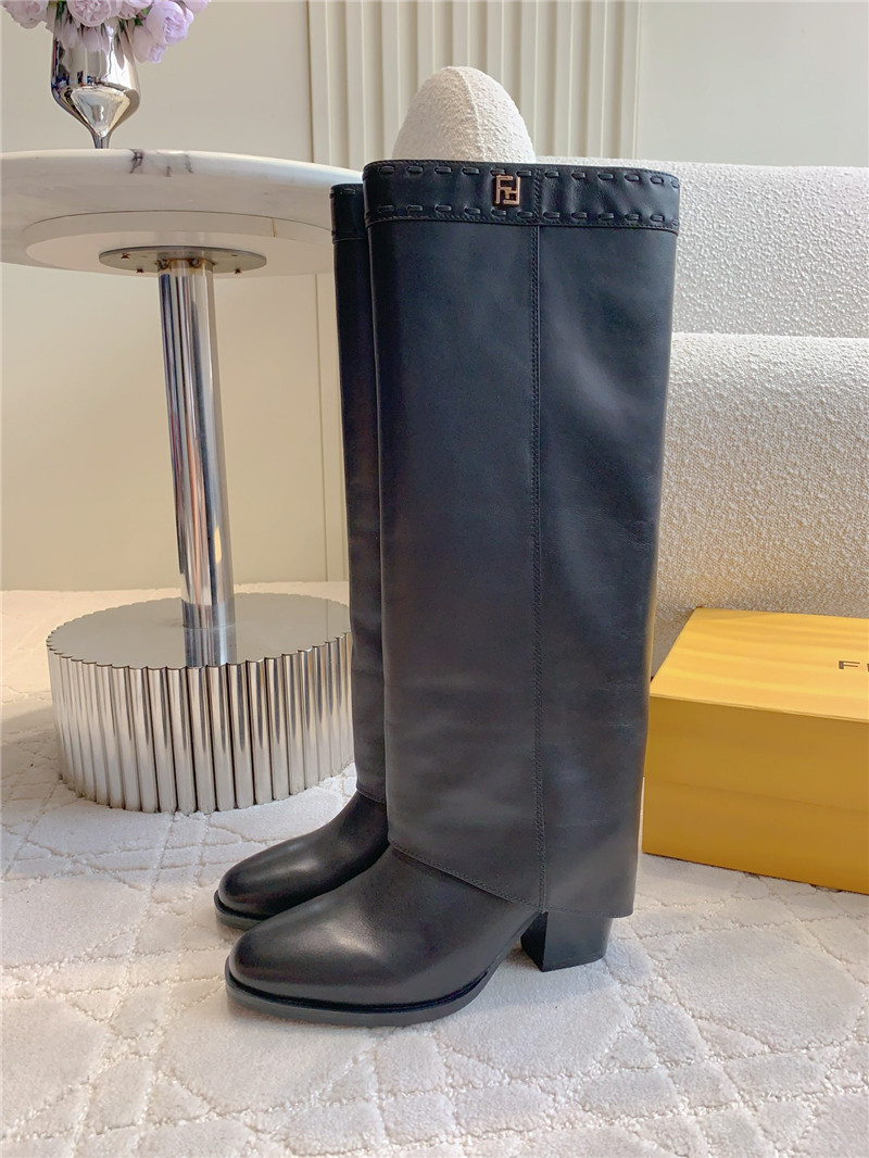 F**di leather knee-high boots