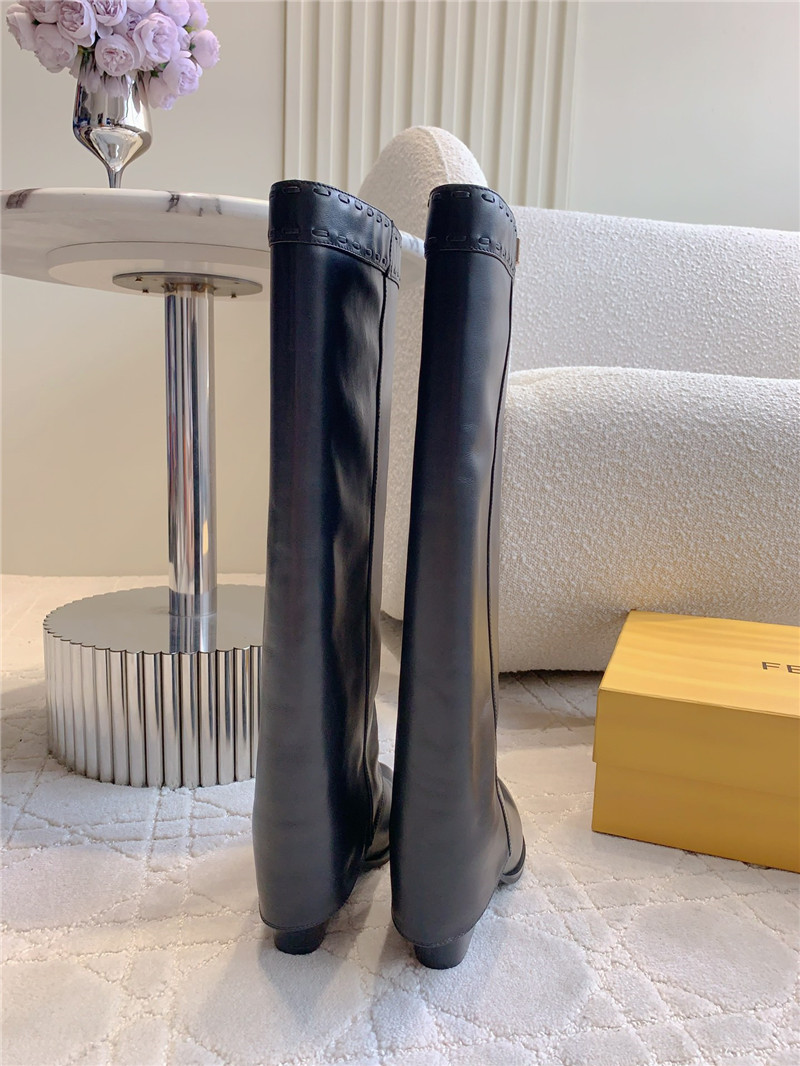 F**di leather knee-high boots
