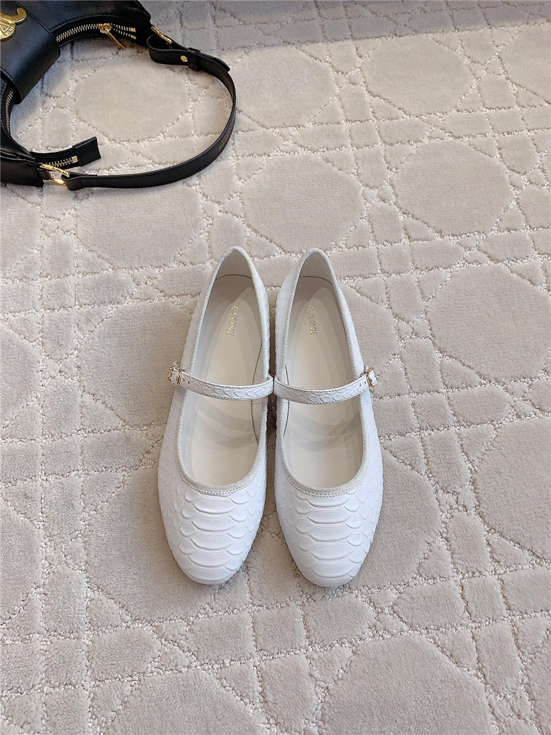 Ce1i*e white python mary-jane ballerinas