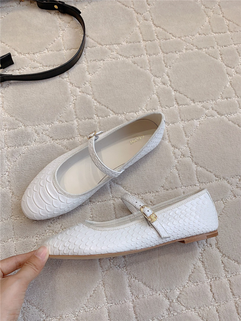 Ce1i*e white python mary-jane ballerinas