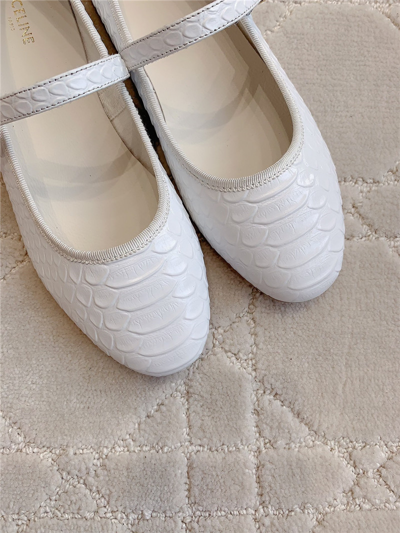 Ce1i*e white python mary-jane ballerinas