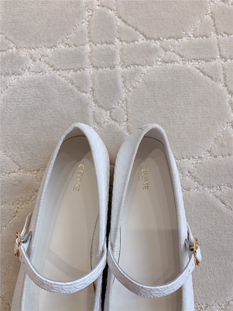 Ce1i*e white python mary-jane ballerinas