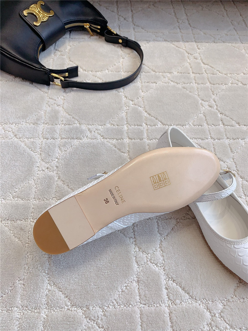 Ce1i*e white python mary-jane ballerinas