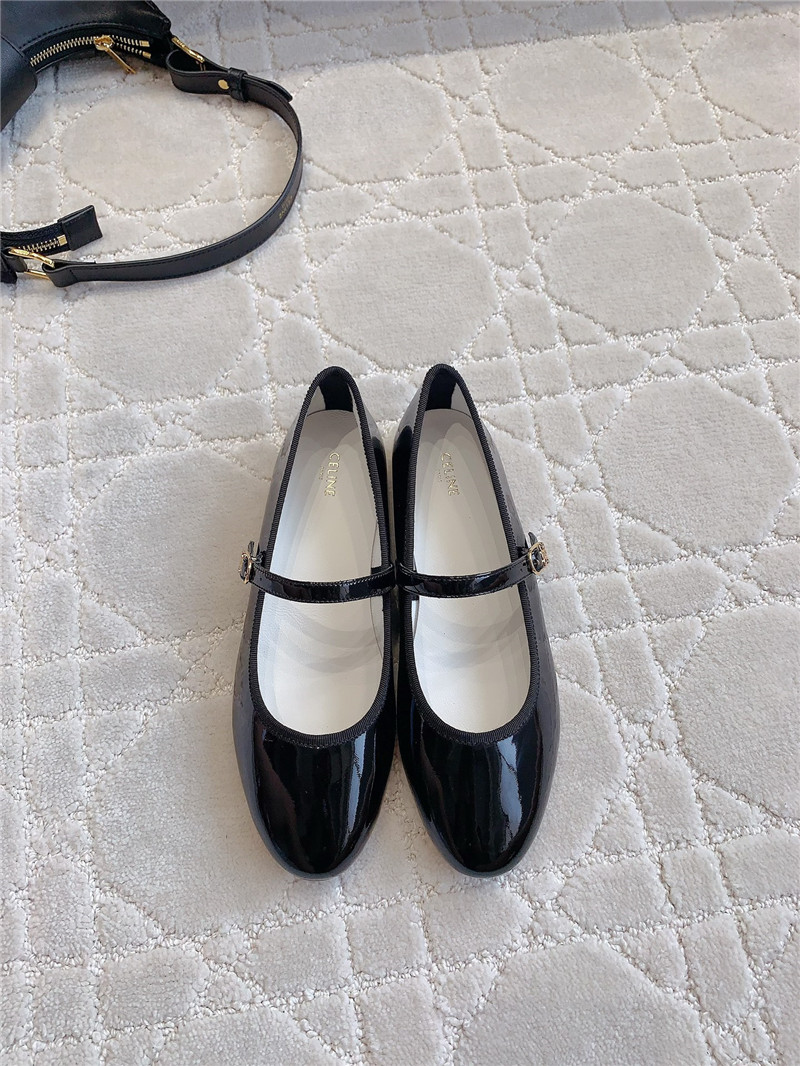 Ce1i*e black mary-jane ballerinas in calfskin