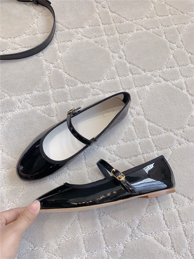 Ce1i*e black mary-jane ballerinas in calfskin