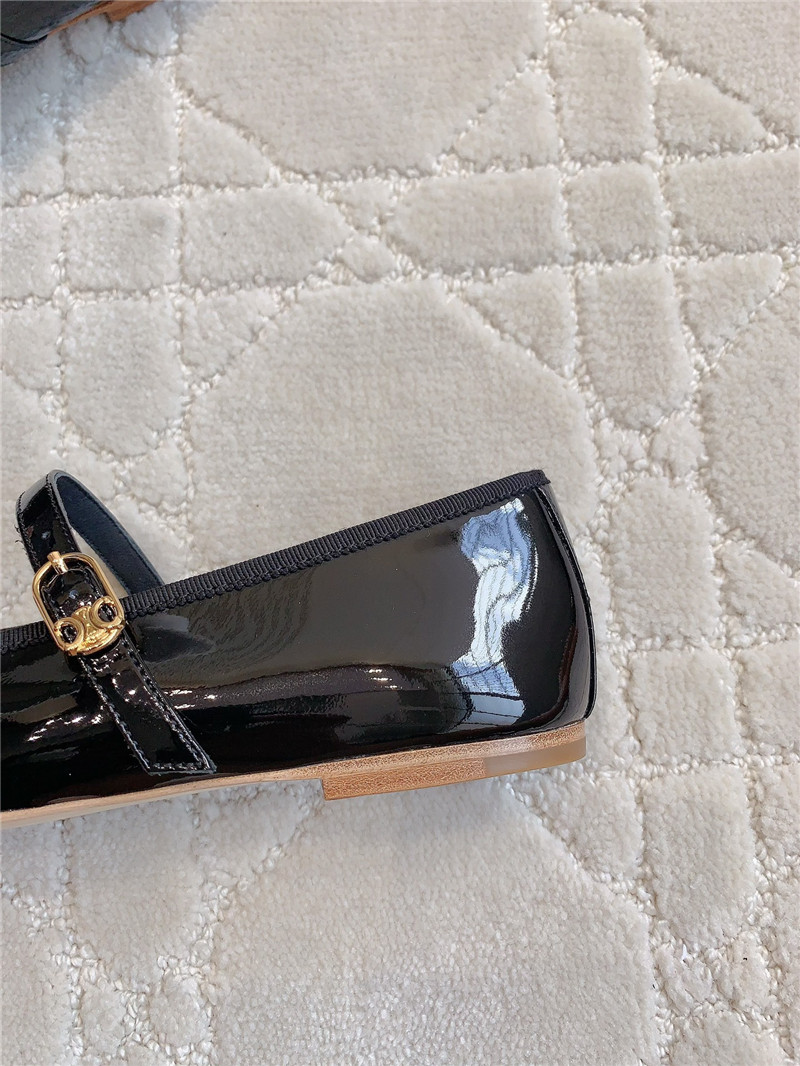 Ce1i*e black mary-jane ballerinas in calfskin