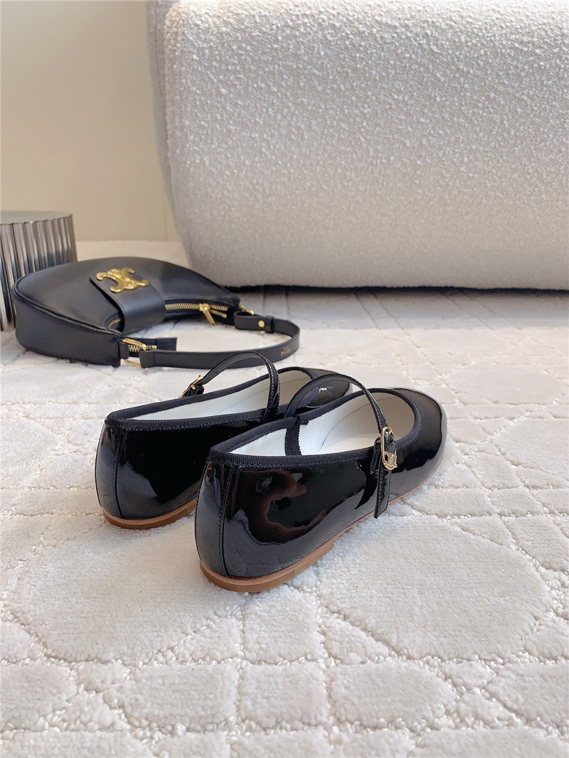Ce1i*e black mary-jane ballerinas in calfskin