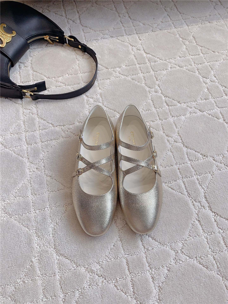 Ce1i*e babies ballerinas silver patent calfskin