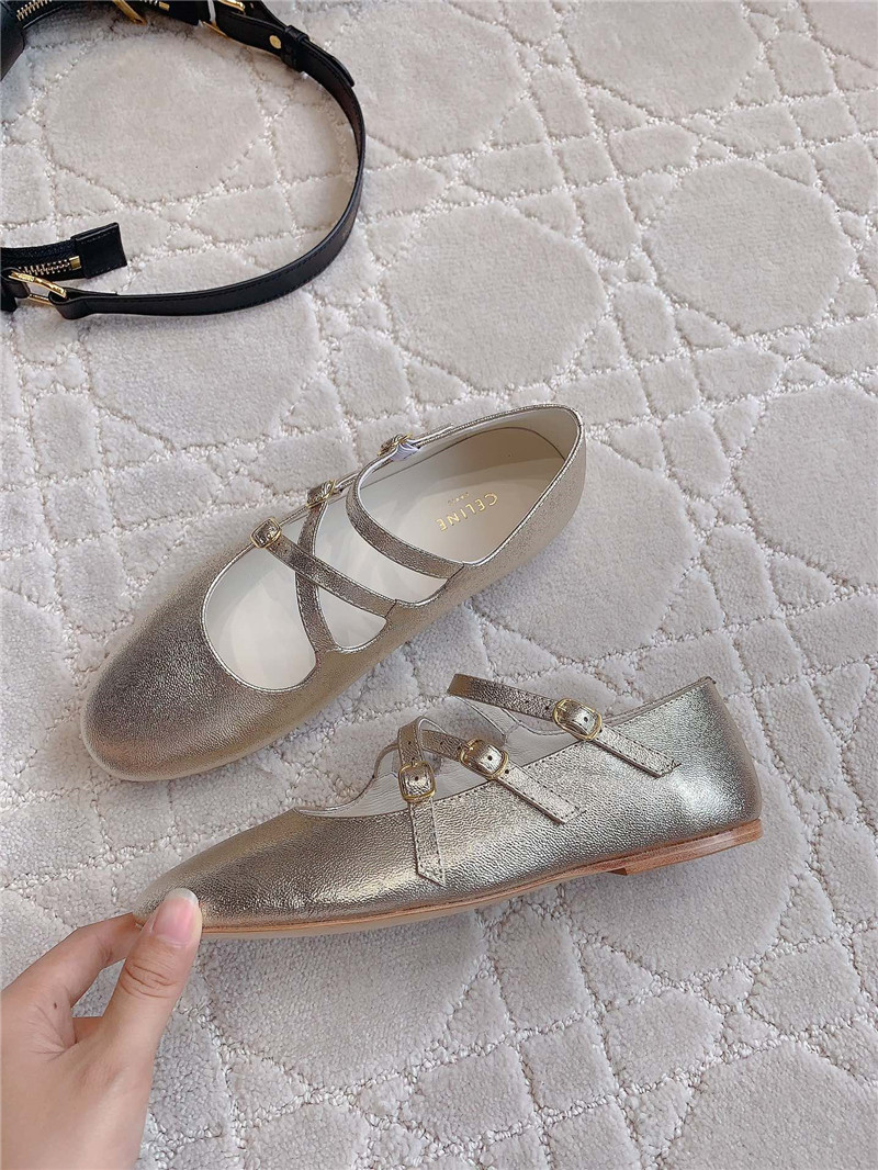 Ce1i*e babies ballerinas silver patent calfskin