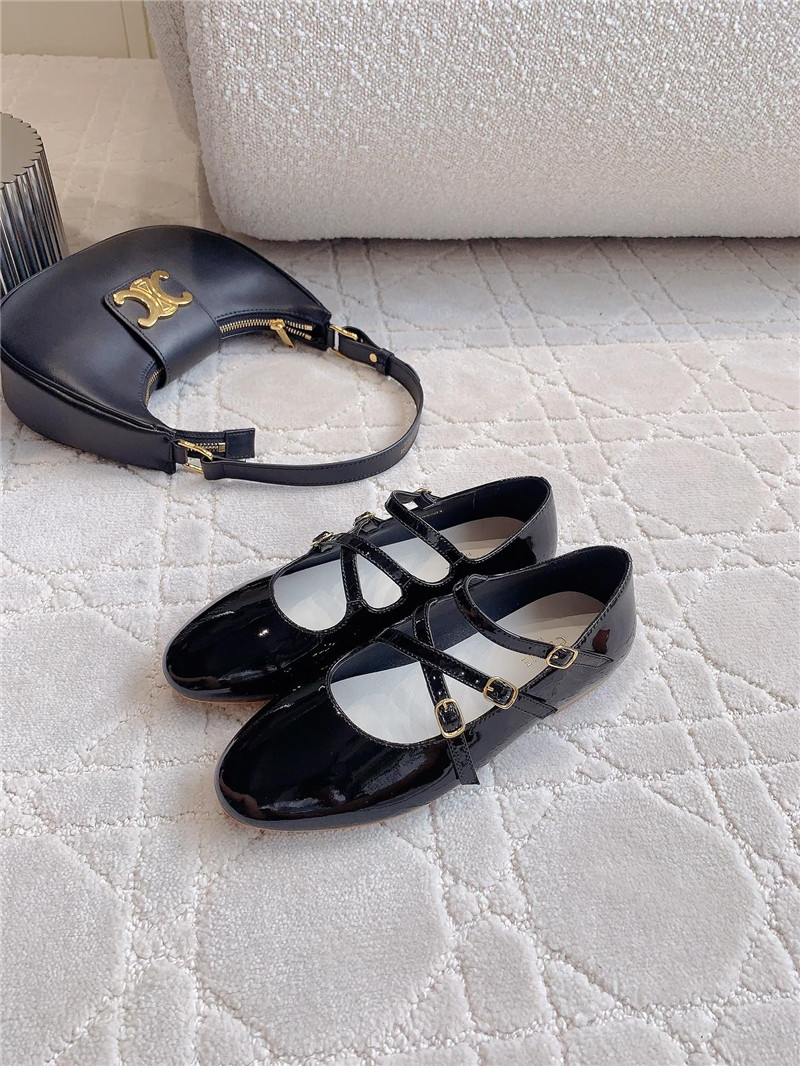 Ce1i*e babies ballerinas black patent calfskin