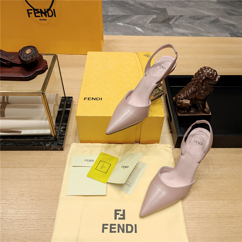 F**di first leather sculpted-heel pumps pink