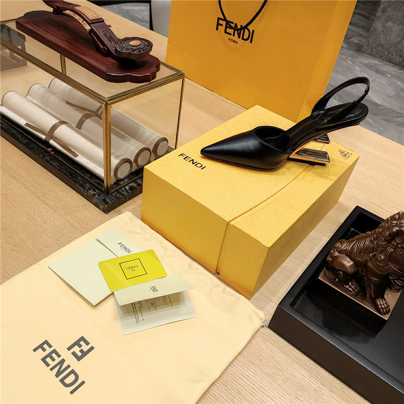 F**di first leather sculpted-heel pumps black