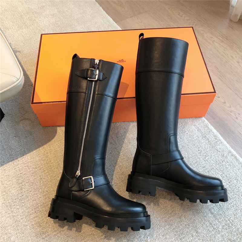 H**me5 jaime black calfskin high boots