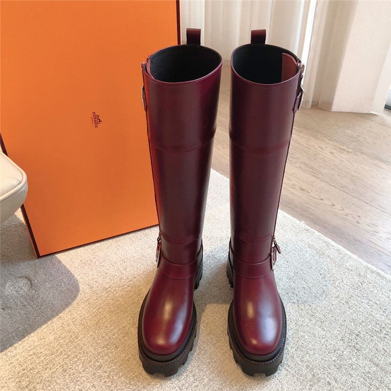 H**me5 jaime burgundy high boots