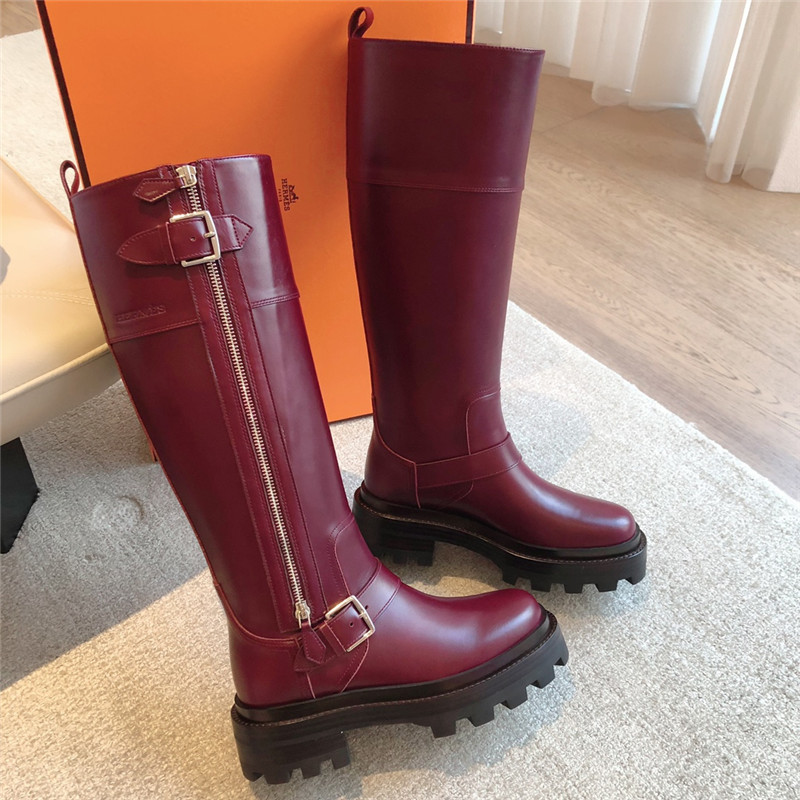 H**me5 jaime burgundy high boots