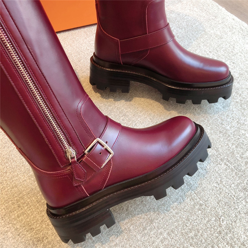 H**me5 jaime burgundy high boots