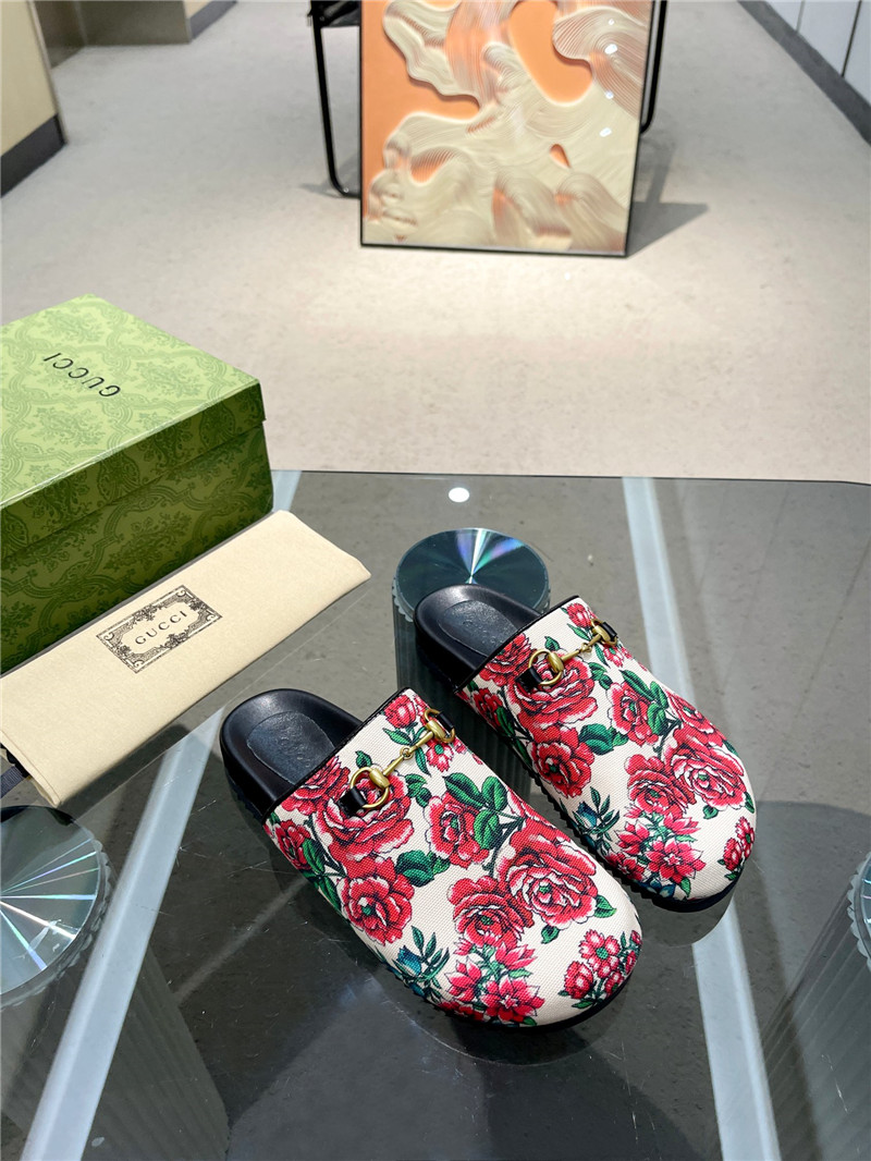 Gvc*1 horsebit mule floral printed canvas