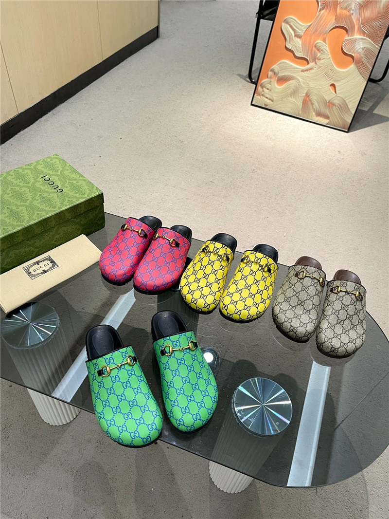 Gvc*1 horsebit mule grey gg print