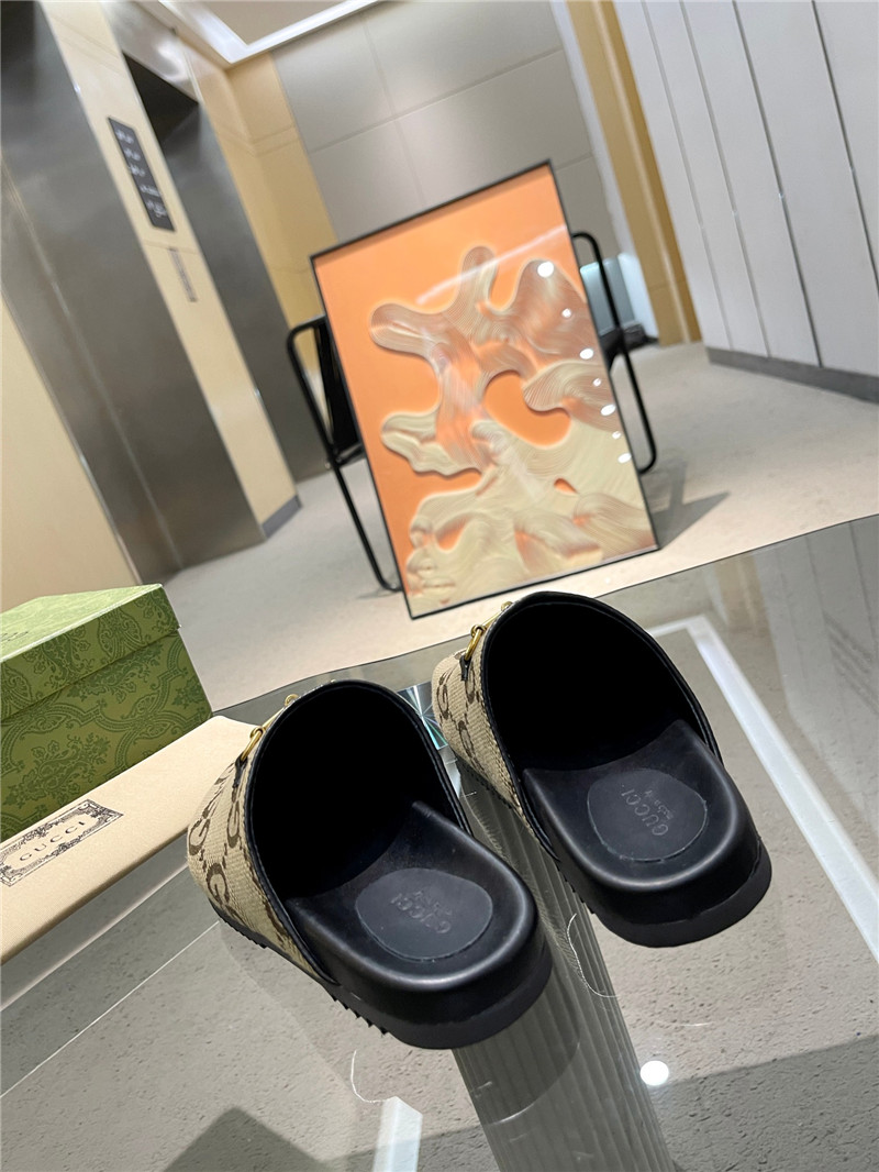 Gvc*1 horsebit mule beige gg print