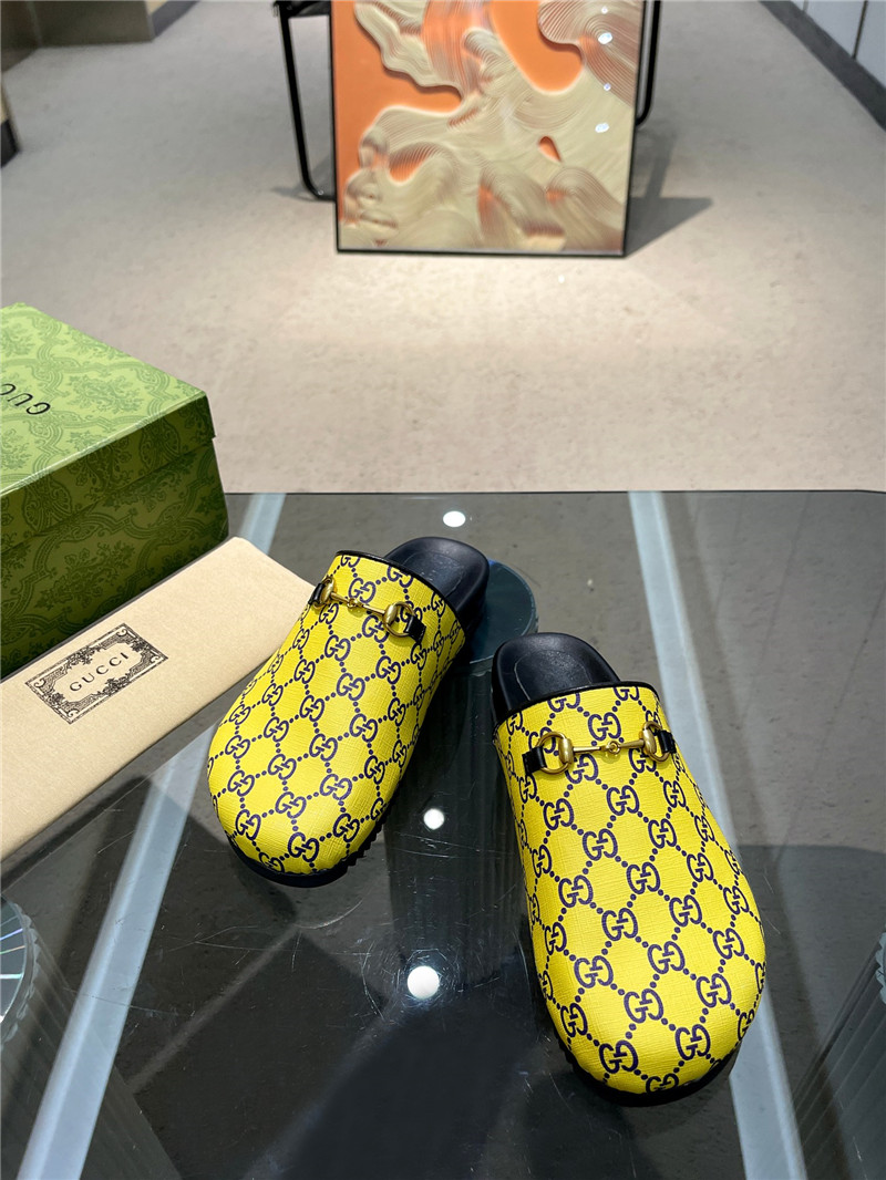 Gvc*1 horsebit mule yellow gg print