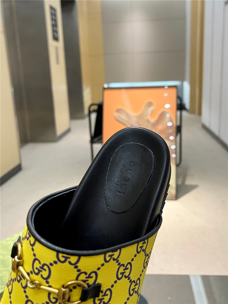 Gvc*1 horsebit mule yellow gg print