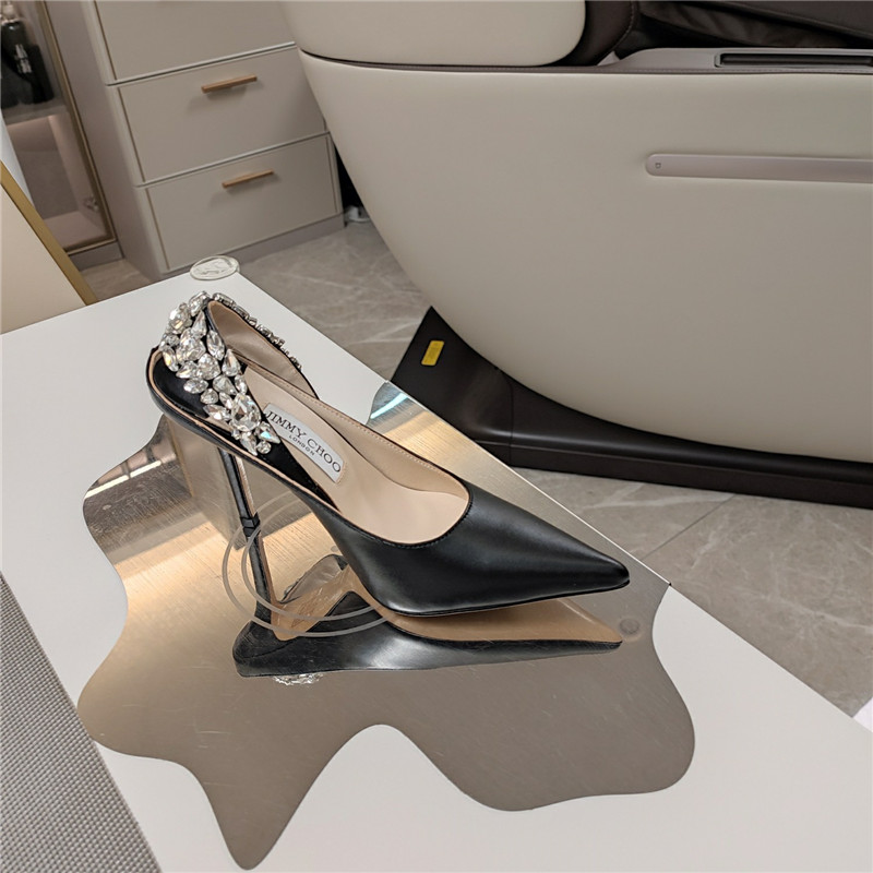 J1m*y Ch00 flos 100 black slingback pumps