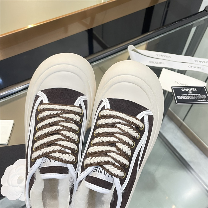 Ch**el lace-up winter platform sneakers