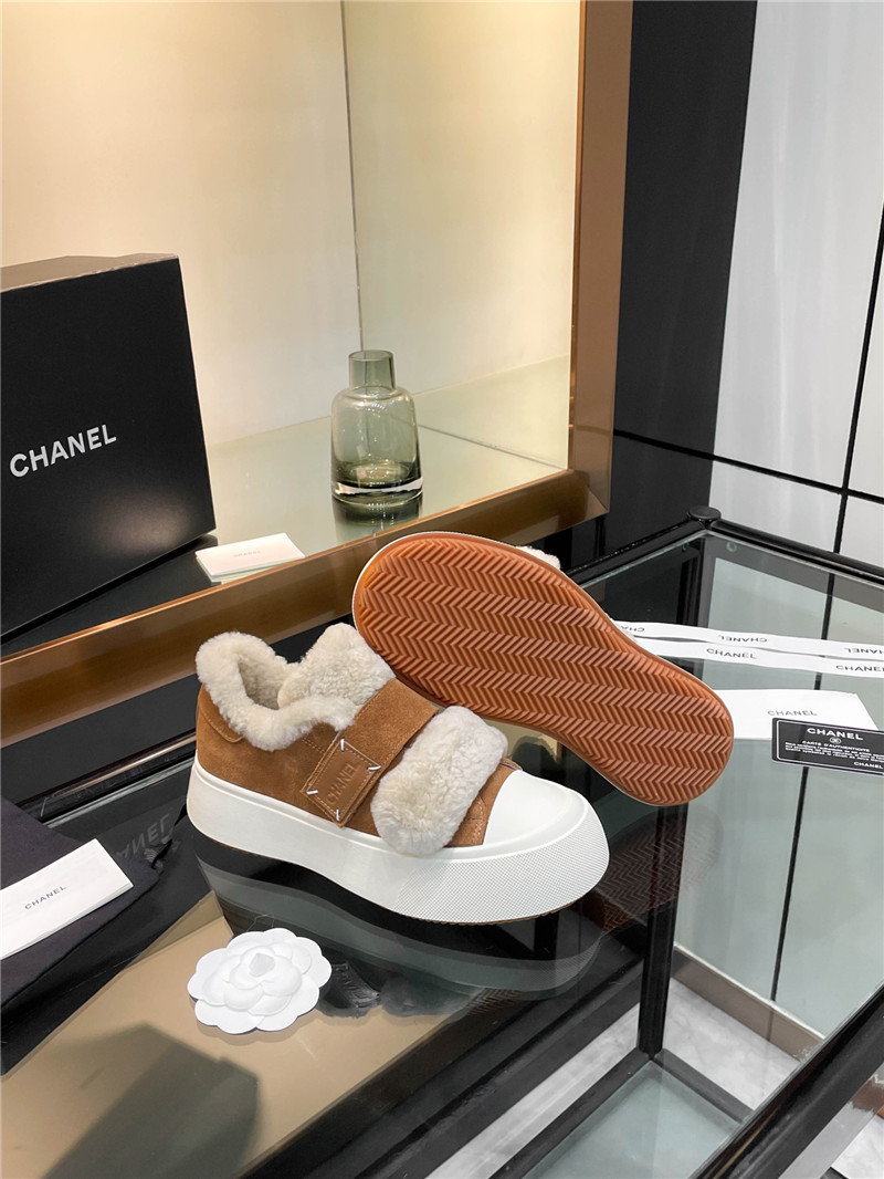 Ch**el velcro brown winter platform sneakers