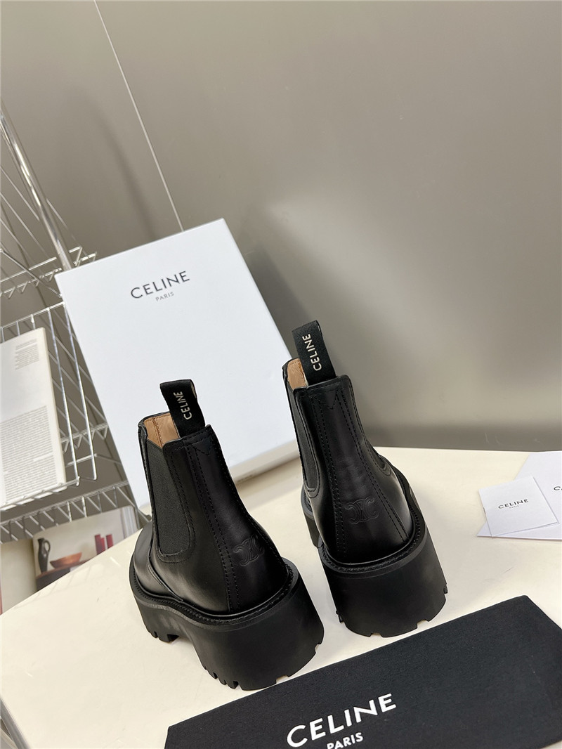 Ce1i*e chelsea black leather boots