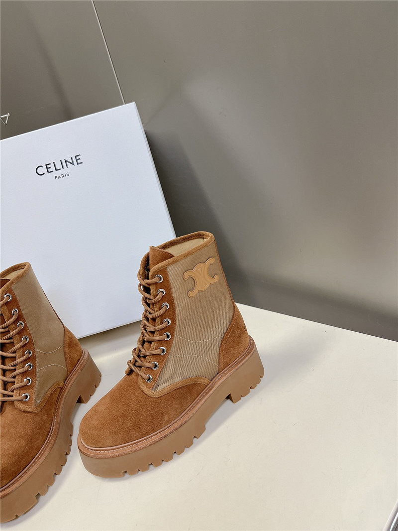 Ce1i*e bulky lace-up boots in brown