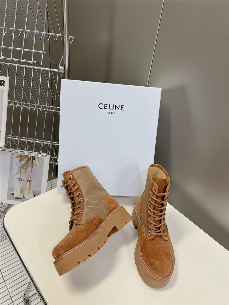 Ce1i*e bulky lace-up boots in brown