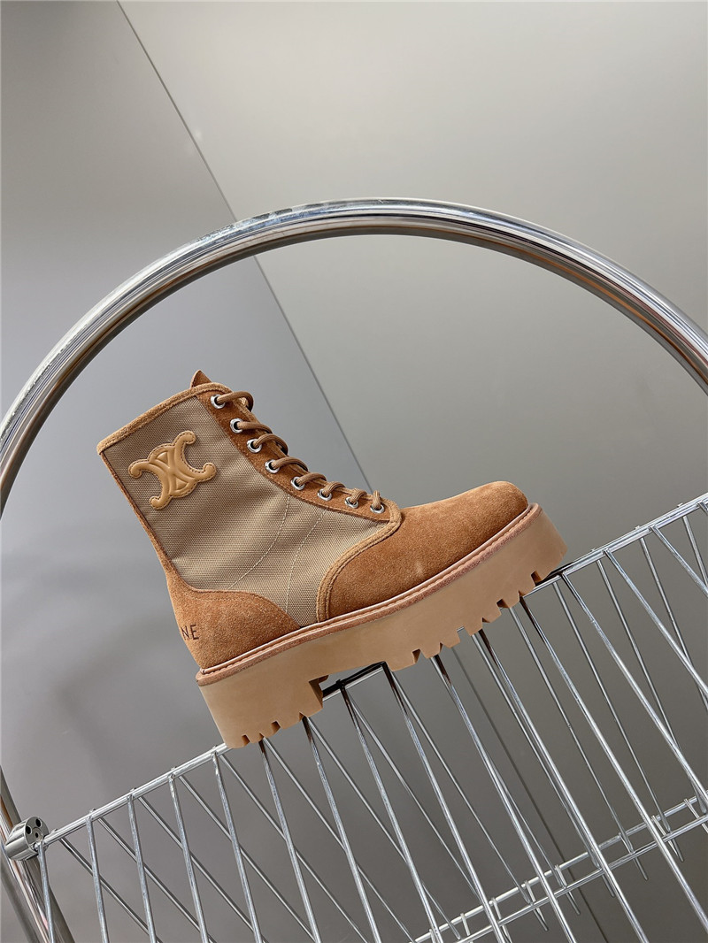 Ce1i*e bulky lace-up boots in brown