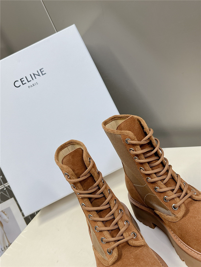 Ce1i*e bulky lace-up boots in brown