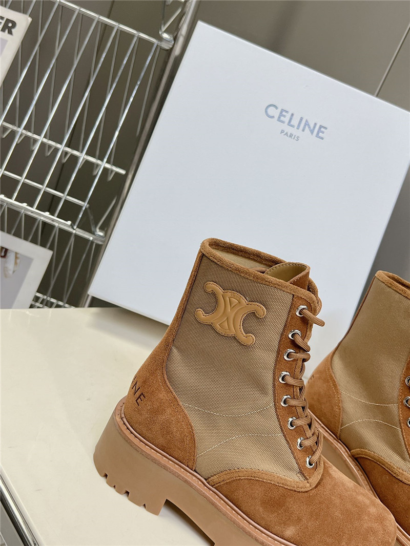Ce1i*e bulky lace-up boots in brown