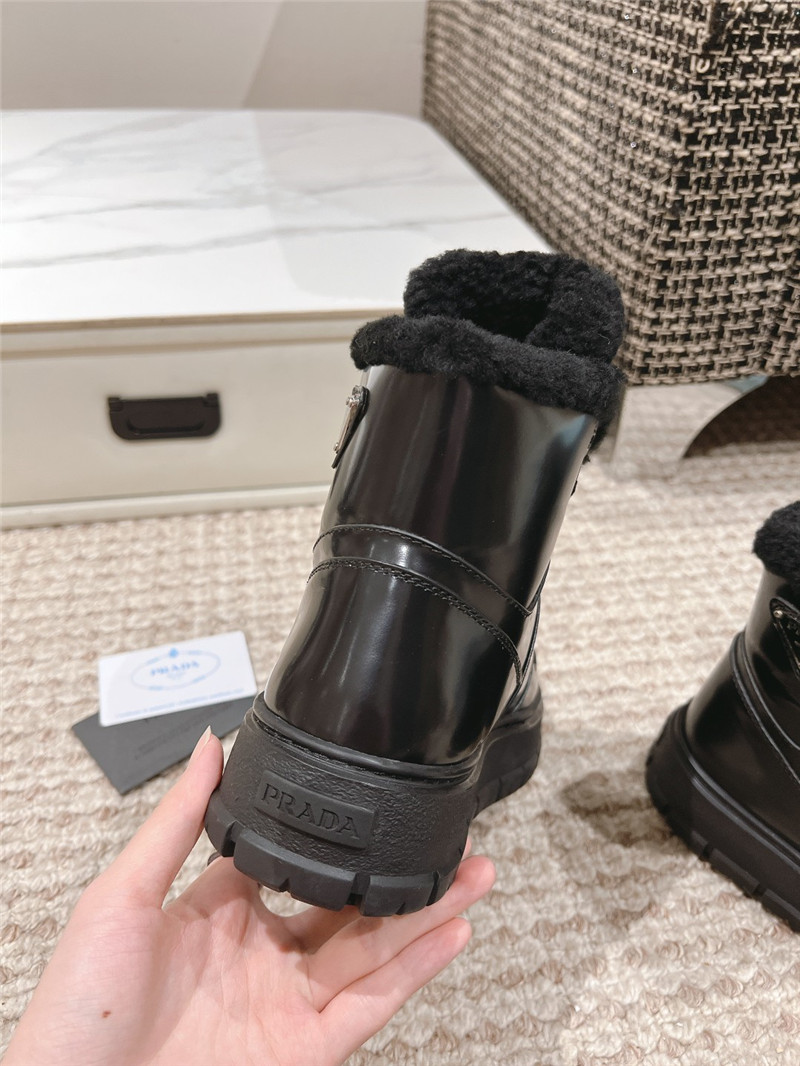 Pra*a patent leather winter platform sneakers