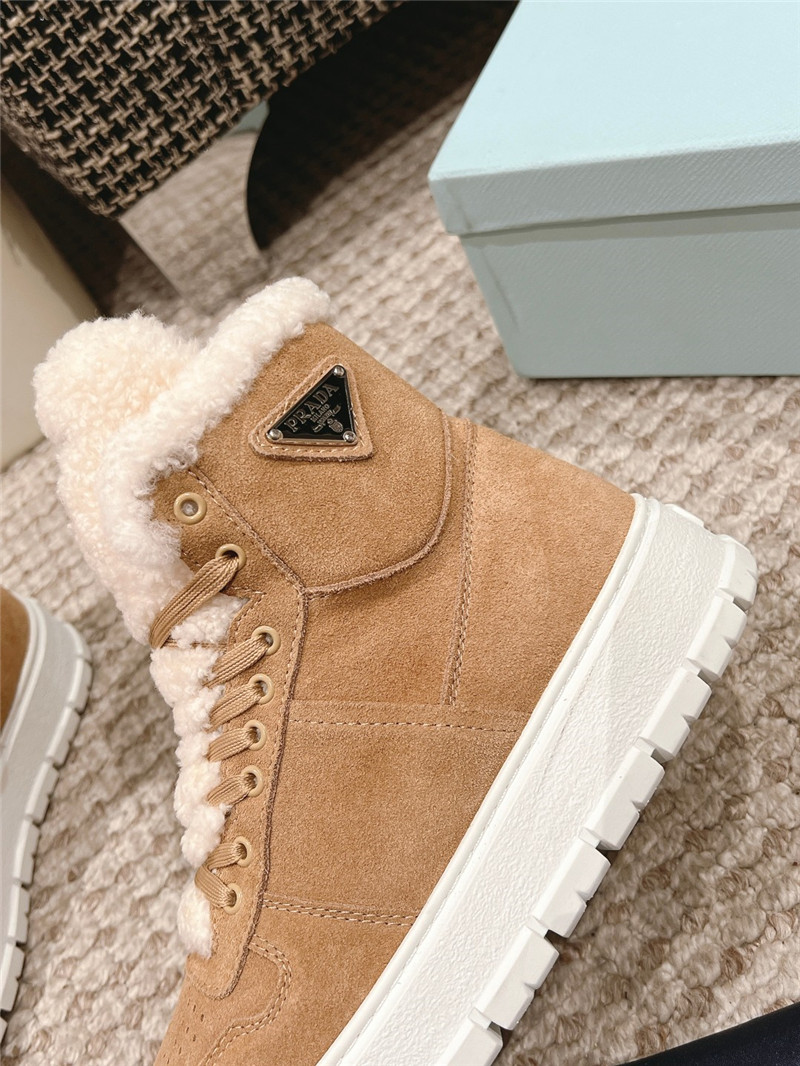 Pra*a suede leather high top winter platform sneakers