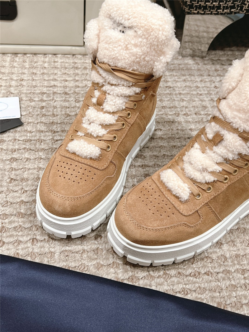 Pra*a suede leather high top winter platform sneakers