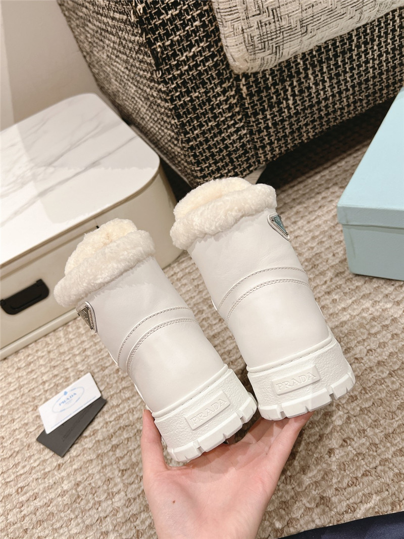 Pra*a white high top winter platform sneakers