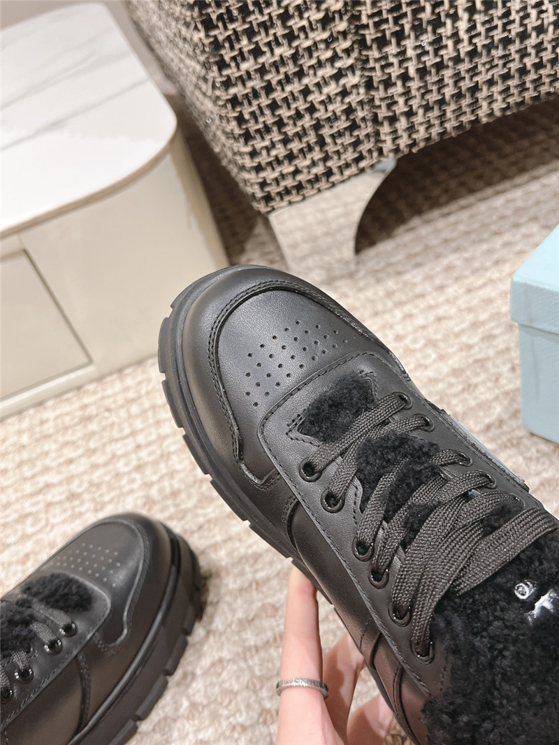 Pra*a black winter platform sneakers