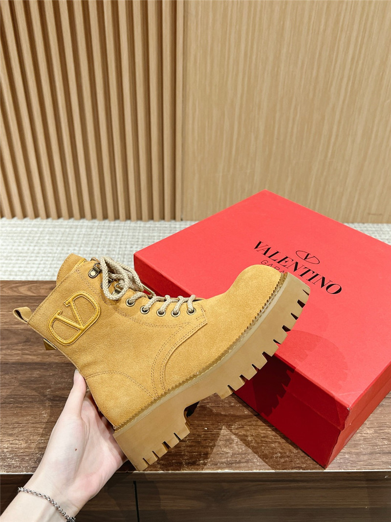 Va1e*ntin0 vlogo suede lace-up platform boots