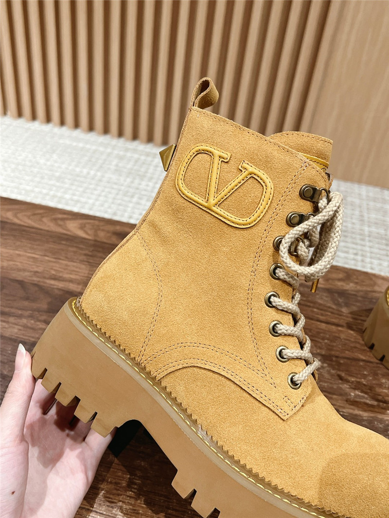 Va1e*ntin0 vlogo suede lace-up platform boots