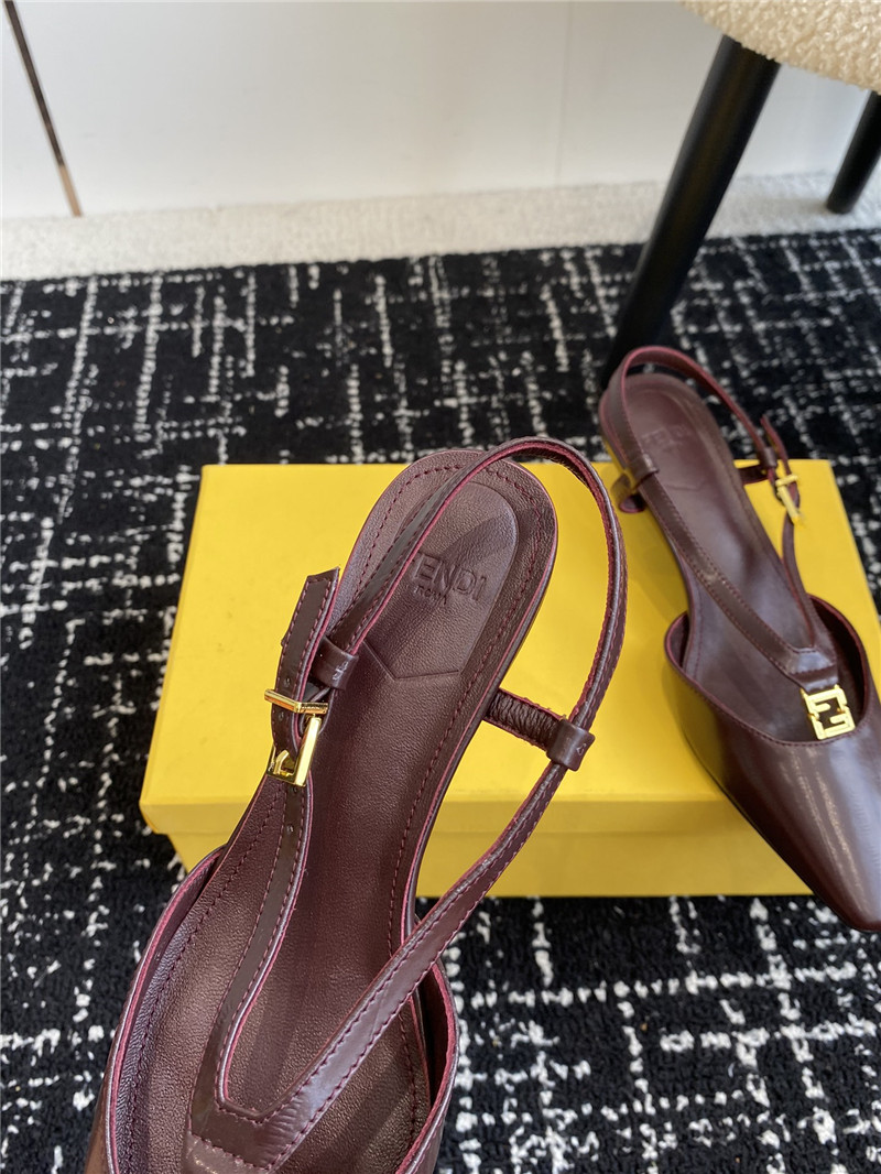 F**di ffold burgundy slingback pumps