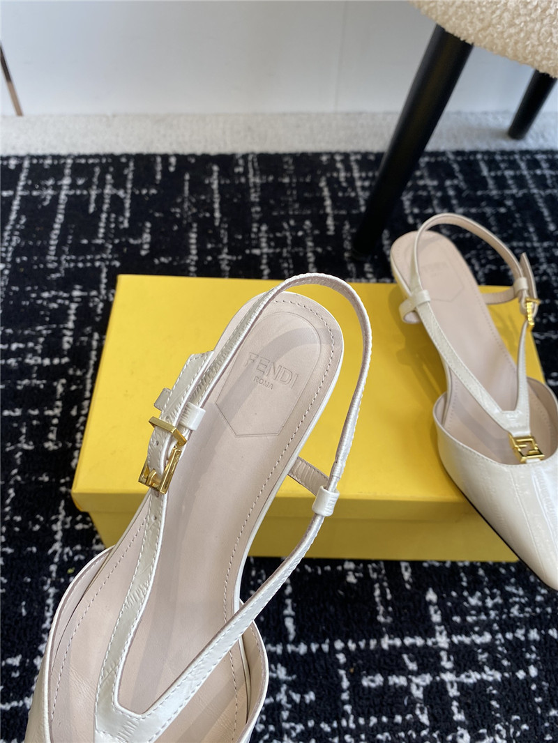 F**di ffold slingback pumps in natural leather
