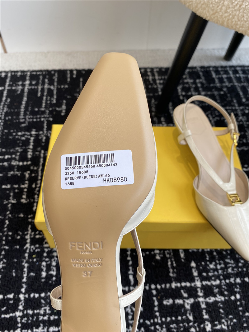 F**di ffold slingback pumps in natural leather