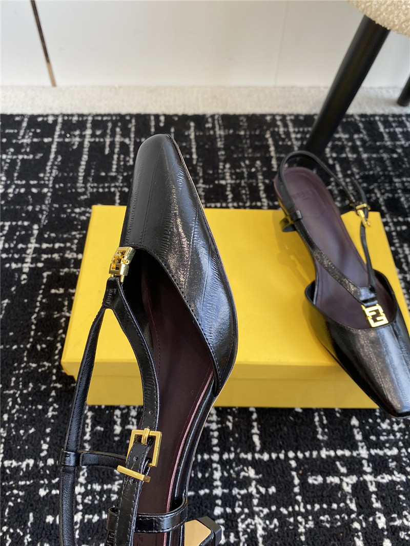 F**di ffold black slingback pumps