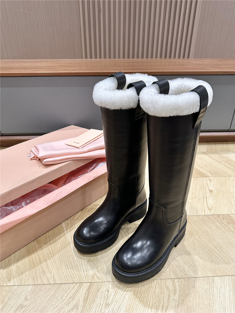 Miu Miu Women’s Black Leather High Boots