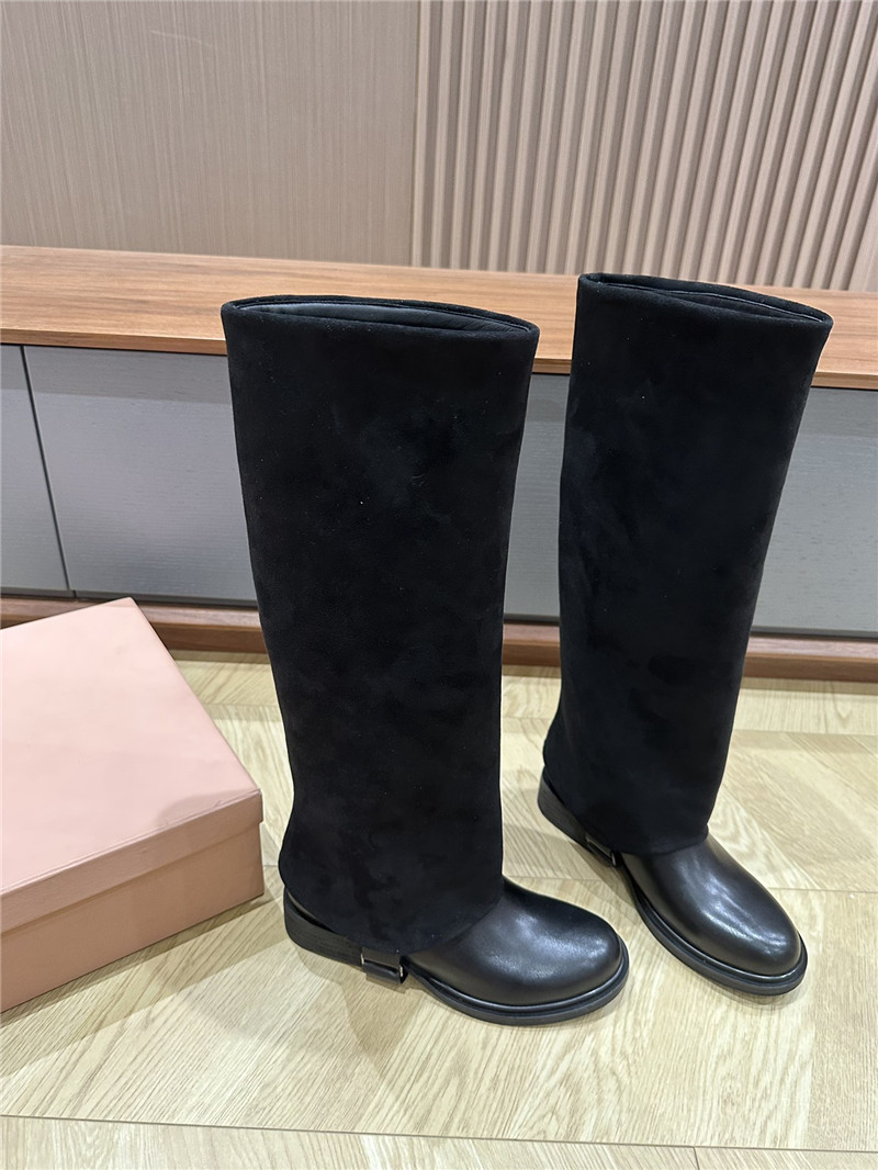 Miu Miu Turn-Down Collar High Boots