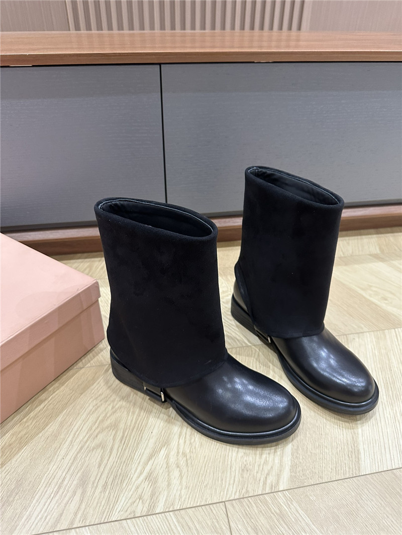 Miu Miu Turn-Down Collar Boots