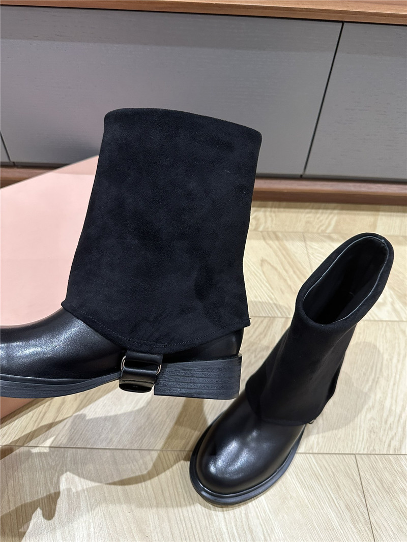 Miu Miu Turn-Down Collar Boots