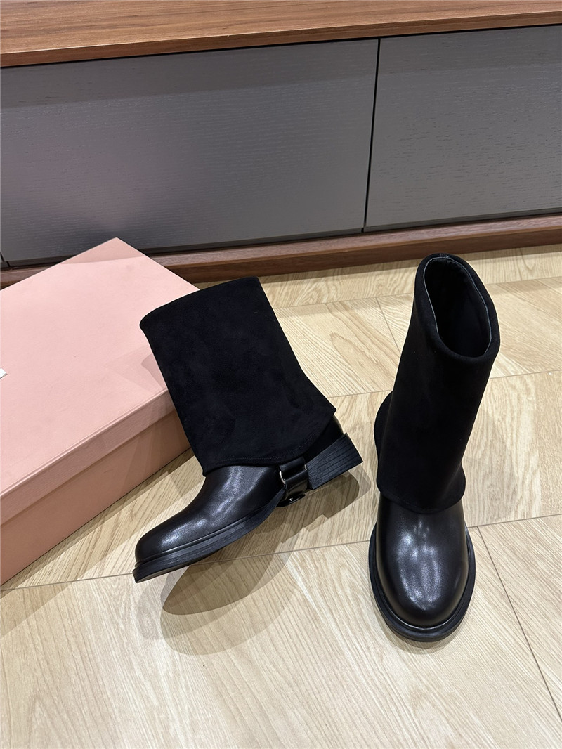 Miu Miu Turn-Down Collar Boots